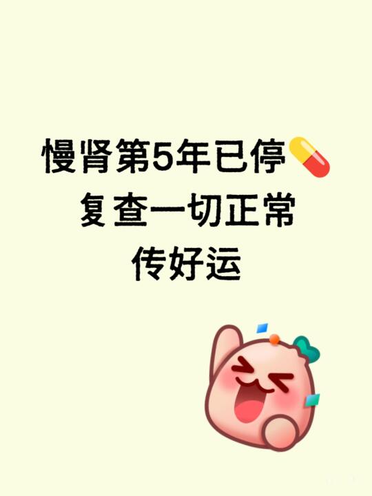 慢肾5年，复查一切正常