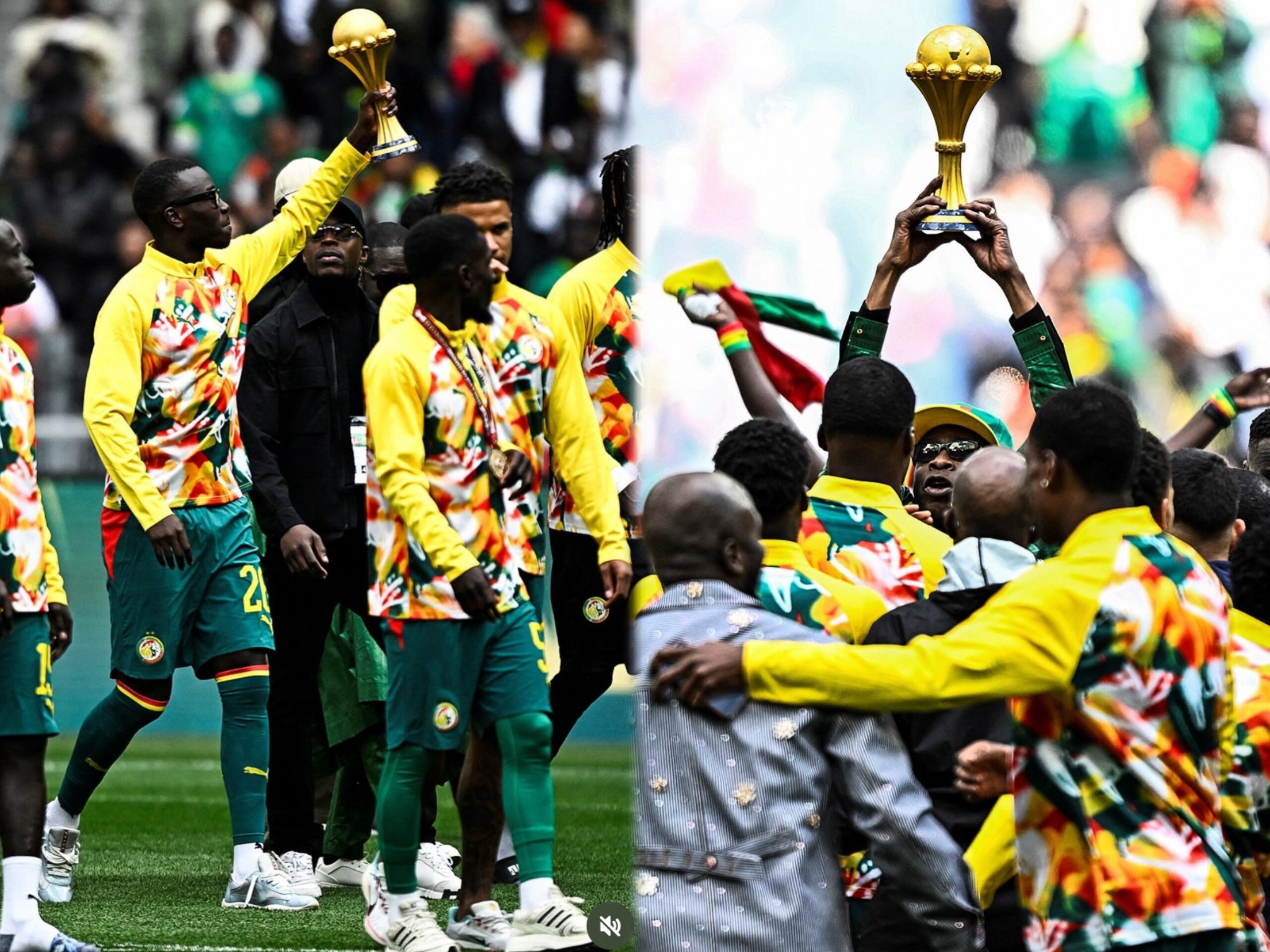 硬刚非足联和摩洛哥，塞内加尔在法国踢热身赛前疯狂展示非洲杯冠军奖杯，“有本事你来