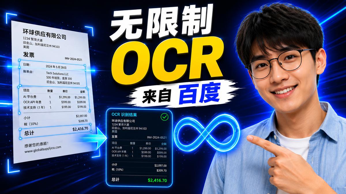 百度基于DeepSeek OCR推出了Unlimited OCR模型。作为每天处