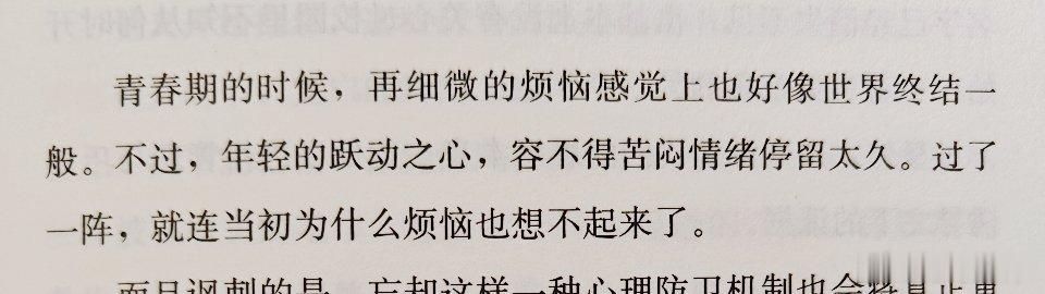 青春期的时候,再细微的烦恼感觉上也好像世界终结一般。不过，年轻的跃动之心，容不得
