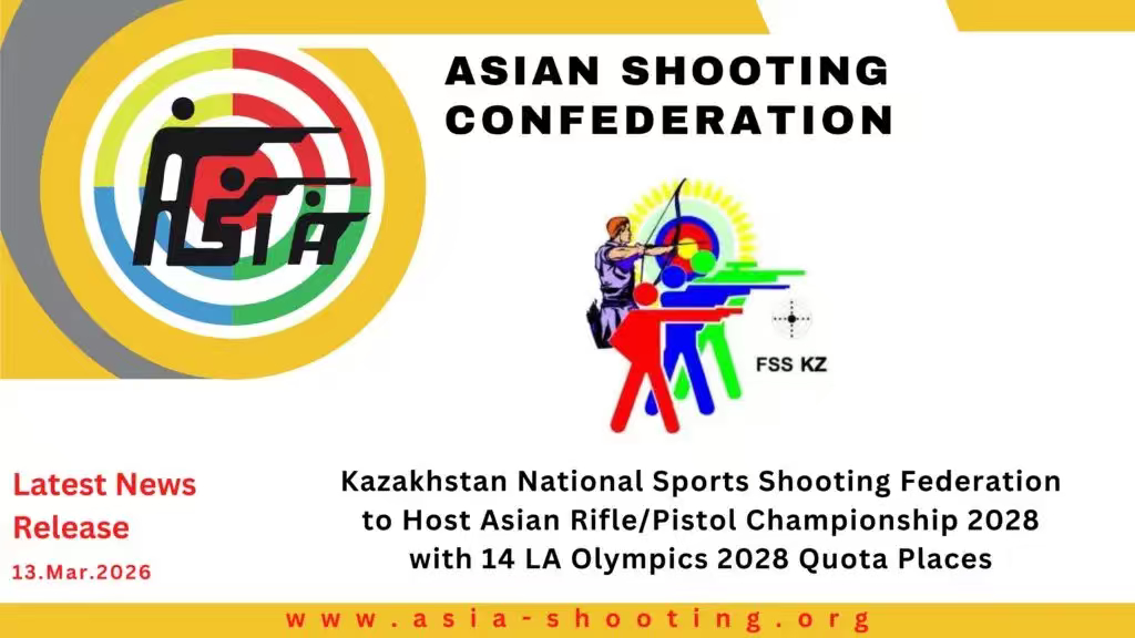 2028亚洲飞碟锦标赛定址科威特；2028亚洲步手枪锦标赛则交给哈萨克斯坦。洛杉