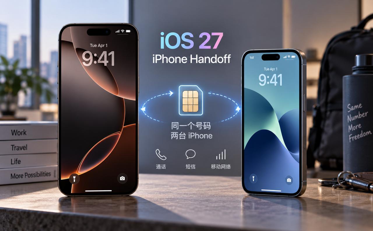 一张手机卡终于能在两台iPhone间切换，苹果iOS 27藏了个很实用的新功能