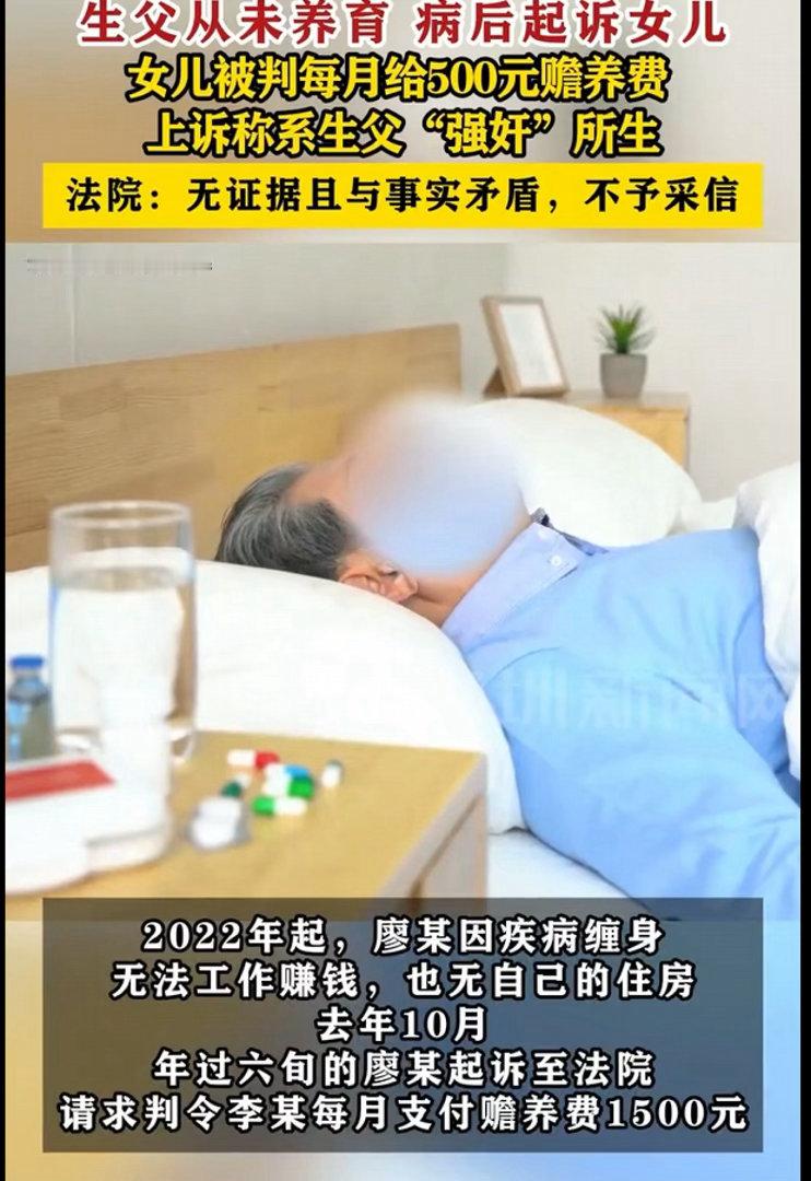 女儿称是生父强奸所生拒付赡养费看完这个判决心里五味杂陈。女子从小到大全程由母亲独
