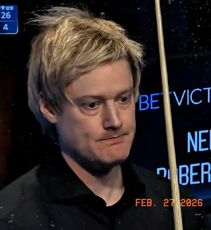 罗伯逊太神了！他再轰出单杆破百132分，零封霍金斯，二连胜，成功将比分扳平至3-