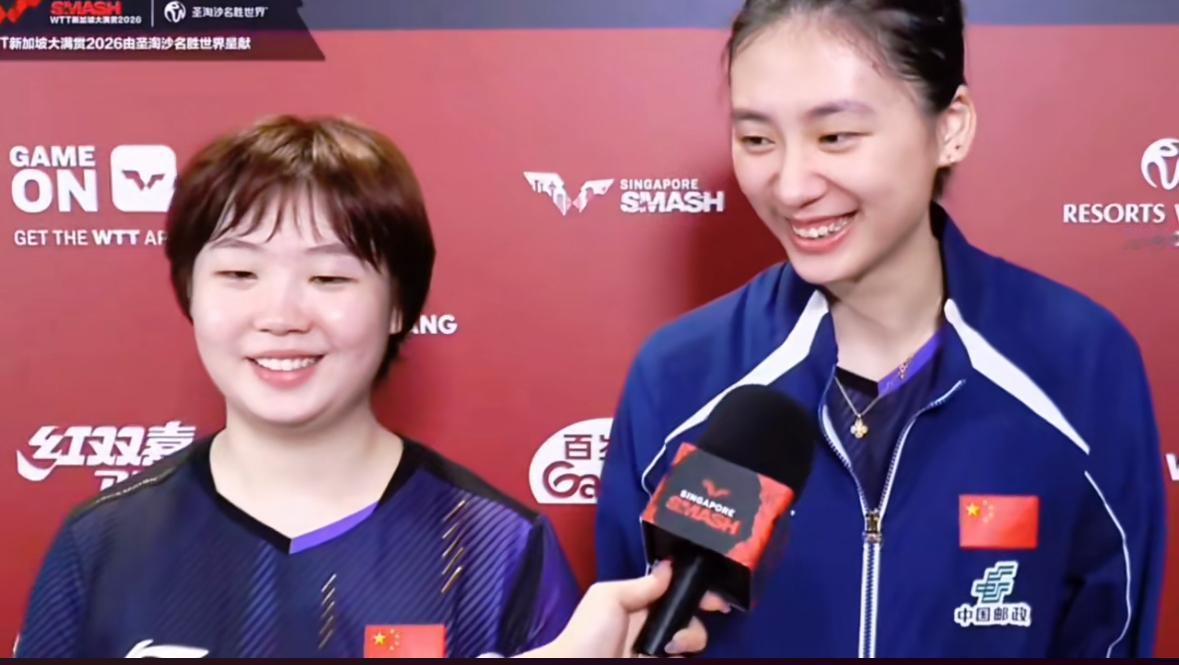 蒯曼/陈熠的女双晋级8强—赛后采访笑容灿烂
新加坡大满贯正在如火如荼的进行中，蒯