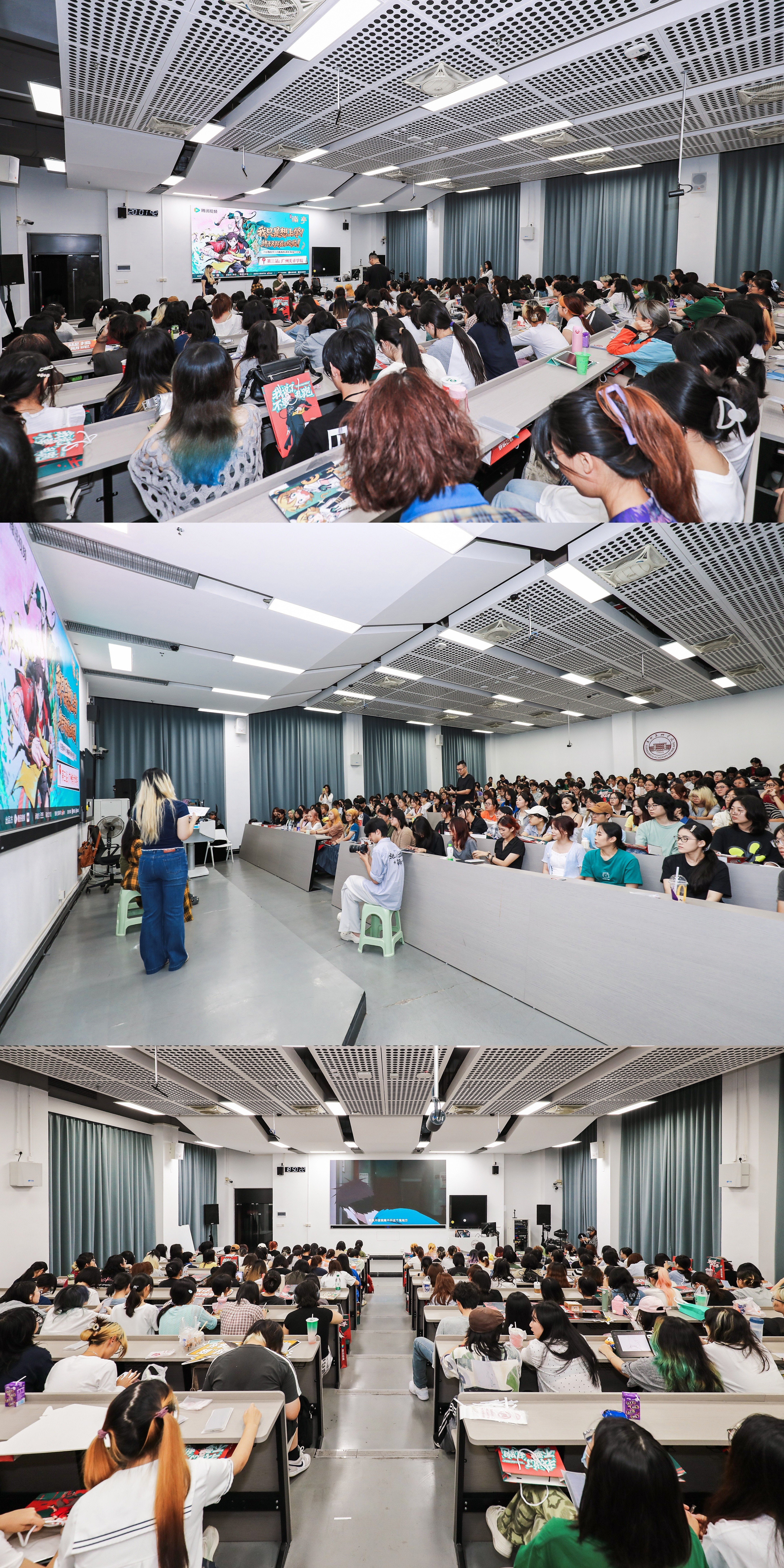 大学生演国漫还得大学生看 广美学子看《谷围南亭》太真实！天黑放映拉满氛围，看高影