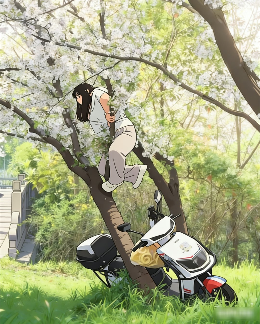 压倒樱花树女子认错愿赔偿刷到这个事件真的很唏嘘。这棵有着二十多年树龄的樱花树，被