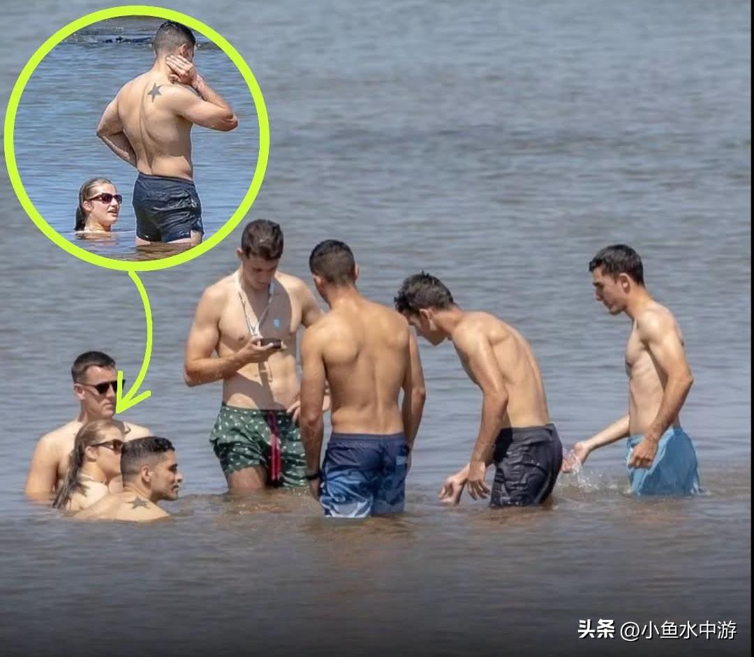 西班牙王位继承人莱昂诺尔，在乌拉圭停靠期间被拍到和六名海军同学一同下海游泳。当时