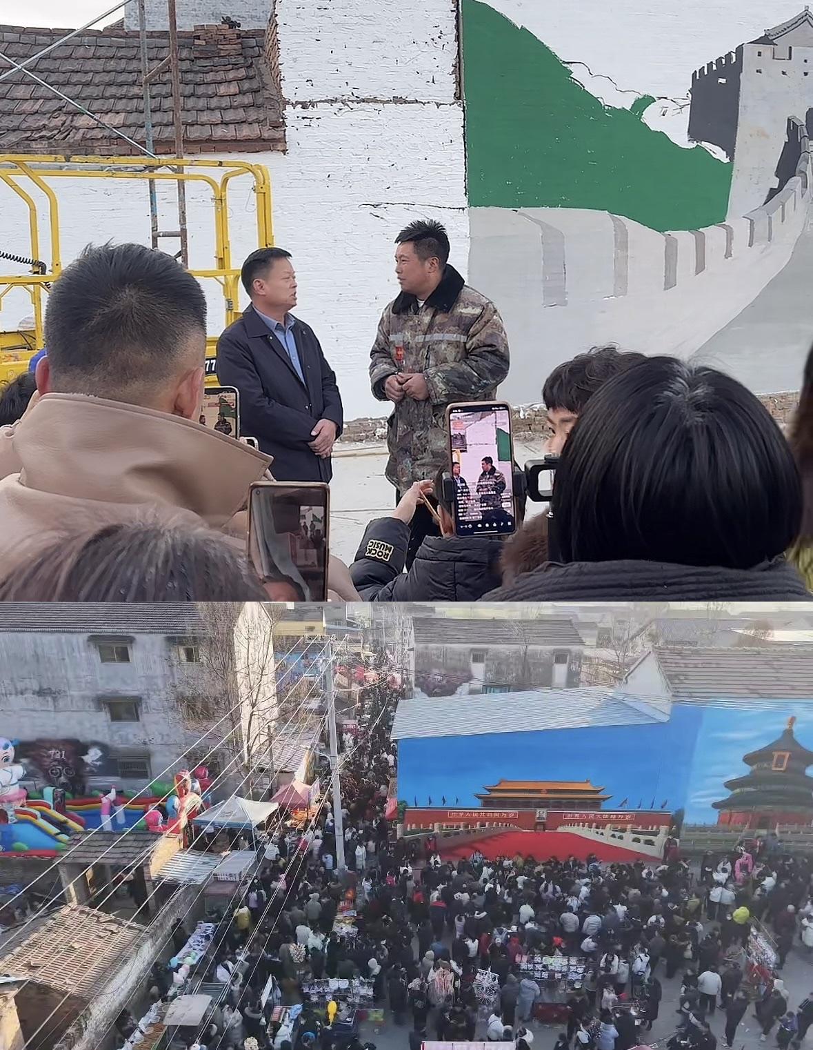 周末每天万人在吴营村赏画，更有大学与吴老师签订校外导师。

吴营村三条主线路赏画