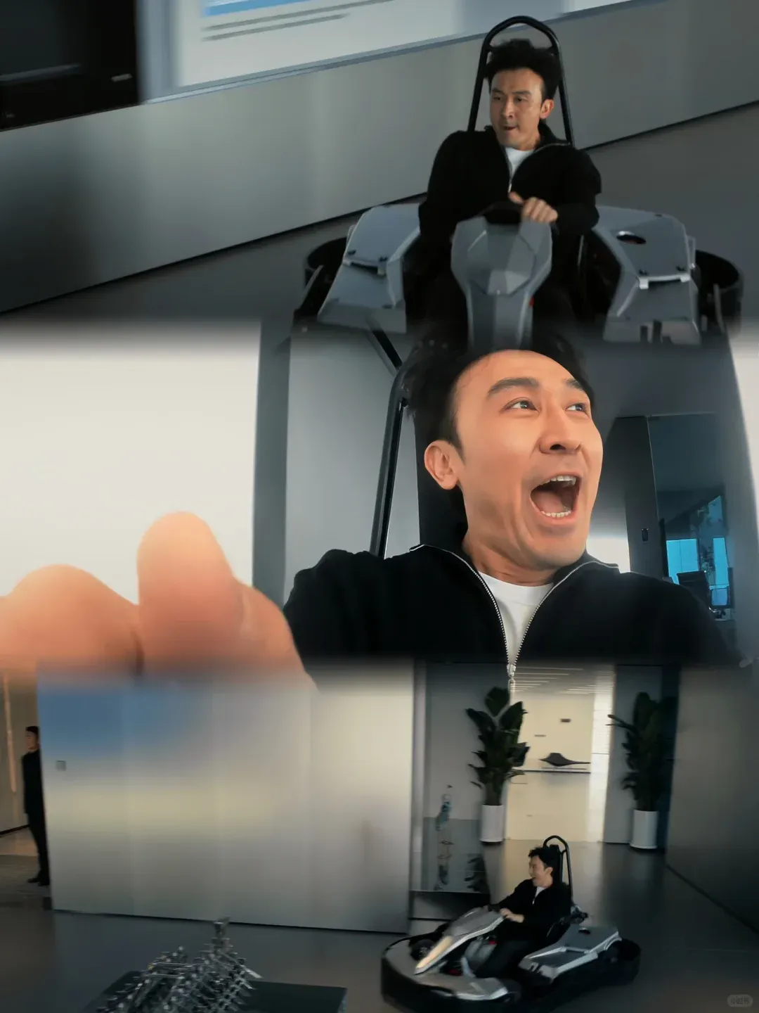 《以法之名》中，陈胜龙因顶罪无法开车，只能在家开卡丁车和吃火锅。他感恩老师的帮助