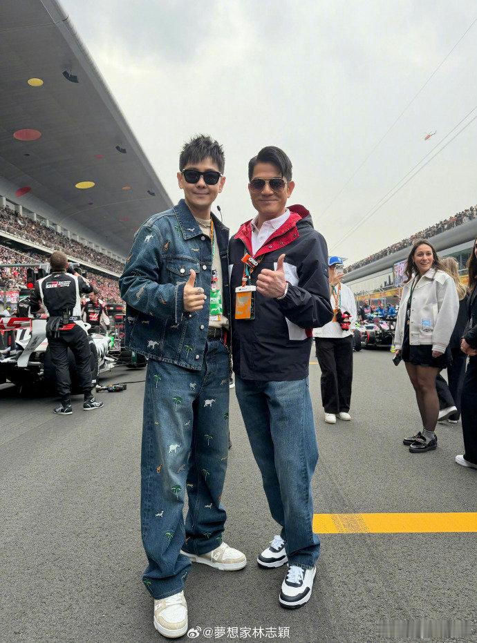 林志颖晒与李昀锐郭富城f1合照 林志颖晒与李昀锐郭富城f1合照，梦幻联动了！林志