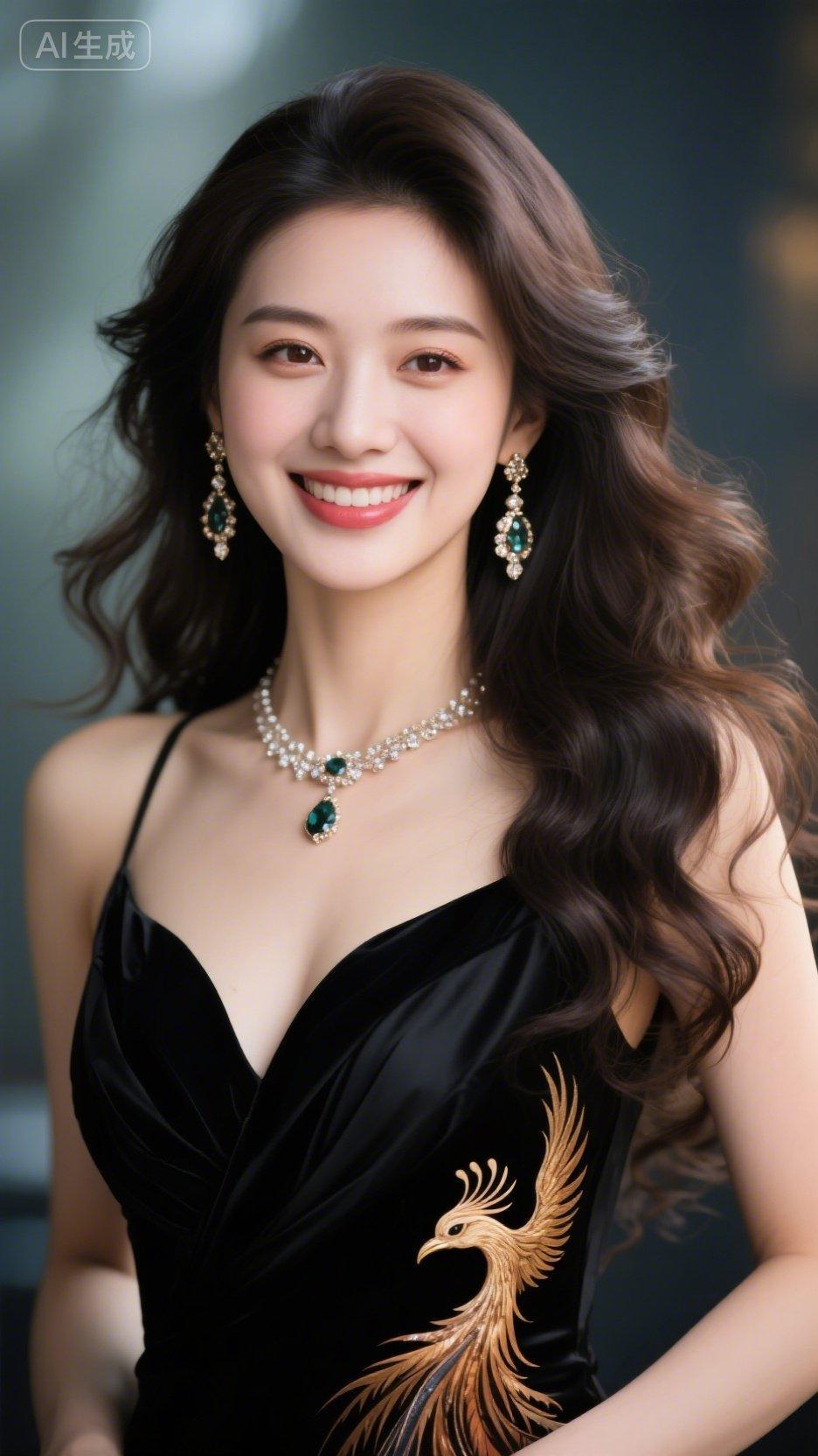 美女的灿烂笑容就像一把钥匙，能打开人们心中对美的向往，无论是明星还是普通人，穿上