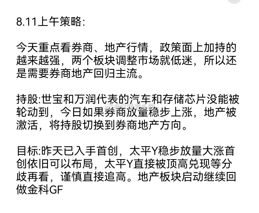 今日策略目标已经分享，注意查看！ ​​​