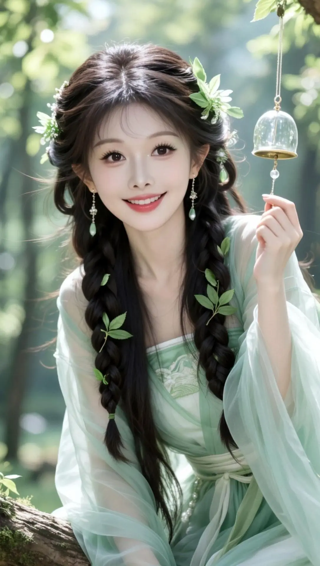 AI森系古风照 ai创作全新升级 少女汉服妆造 绿野仙踪汉服 化身森林精灵