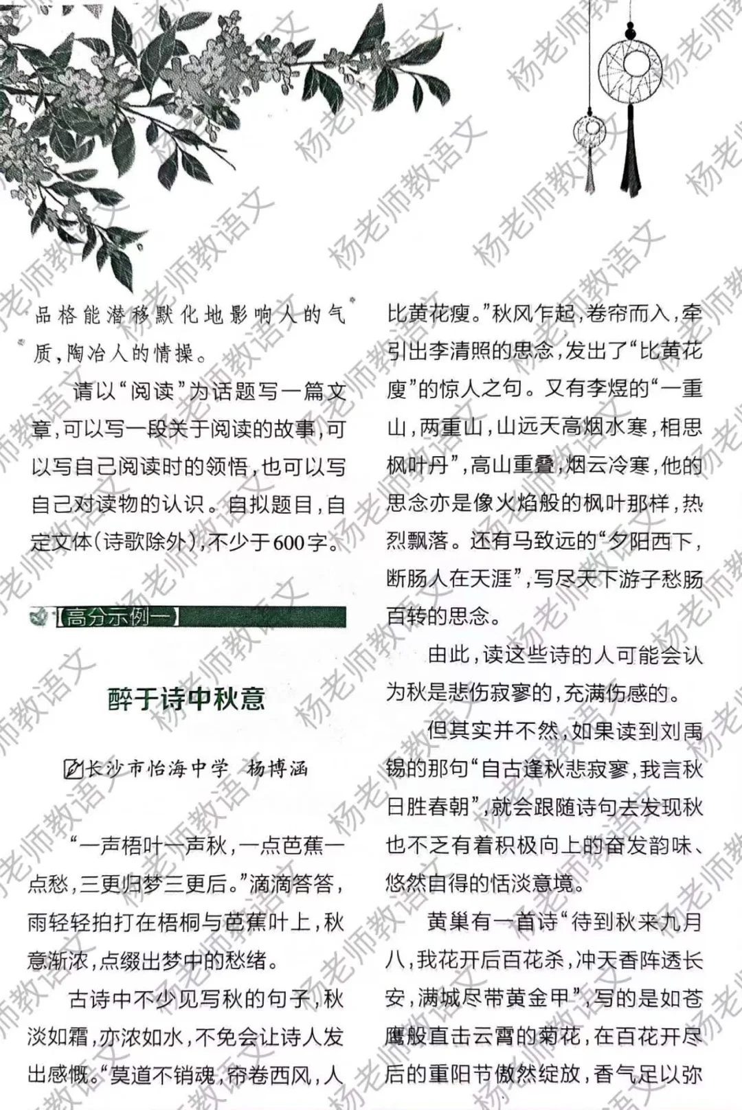 高分阅读素材：和书的故事+一束光+阅读感悟