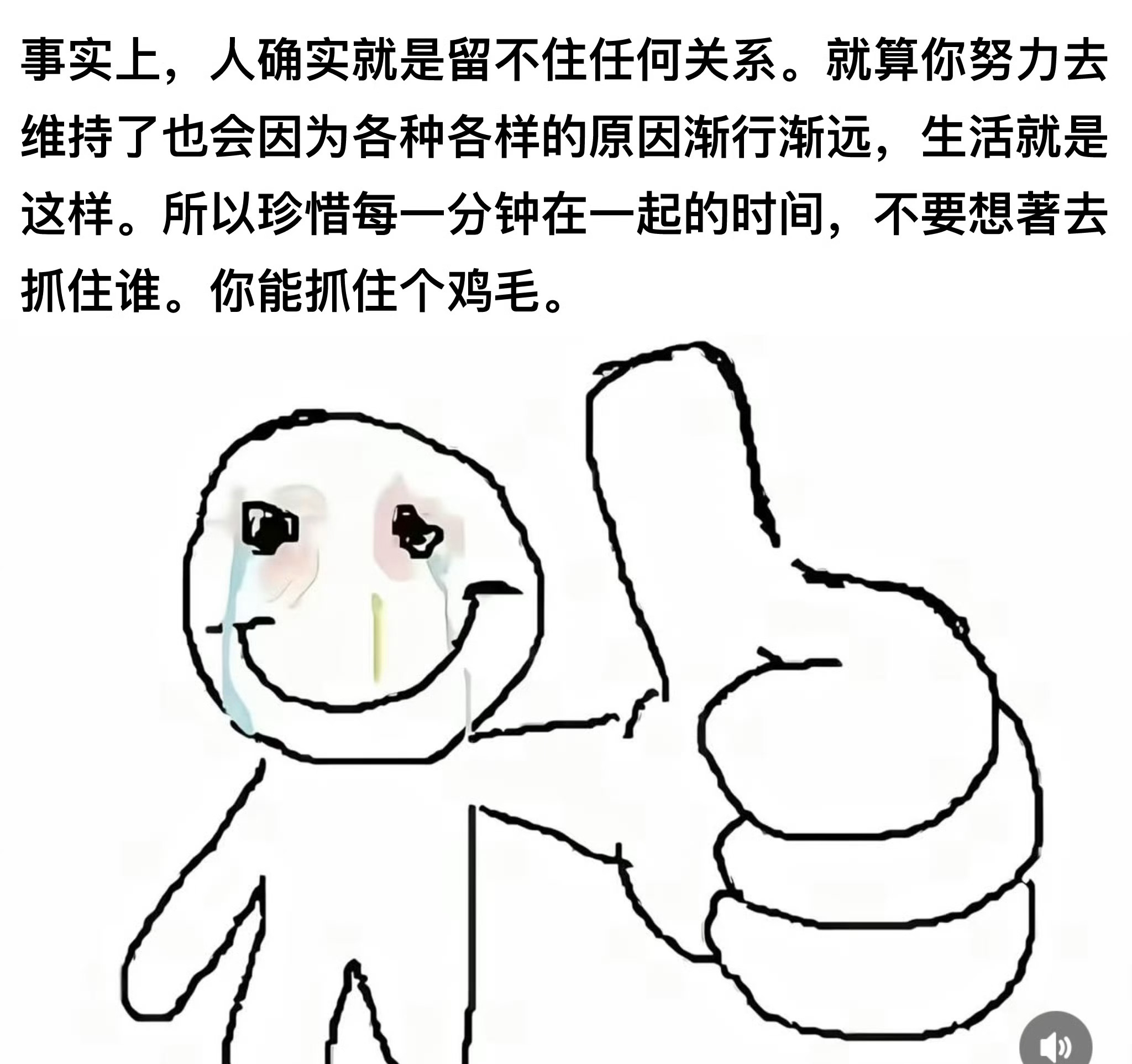 你能抓住个鸡毛…… 