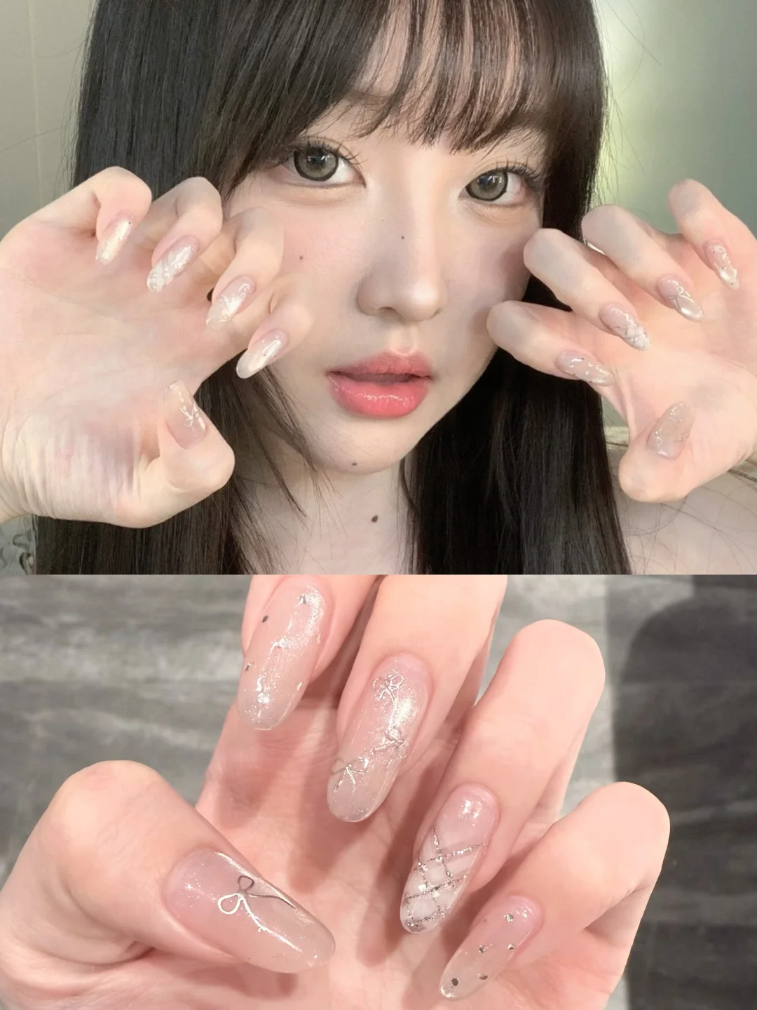 ☁️ins甜辣美甲｜白开水猫眼美甲好温柔！
