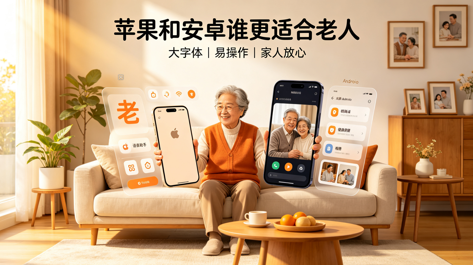 苹果和安卓谁更适合老人 这个话题我太有发言权了。去年给我妈换了苹果，我爸死活不肯