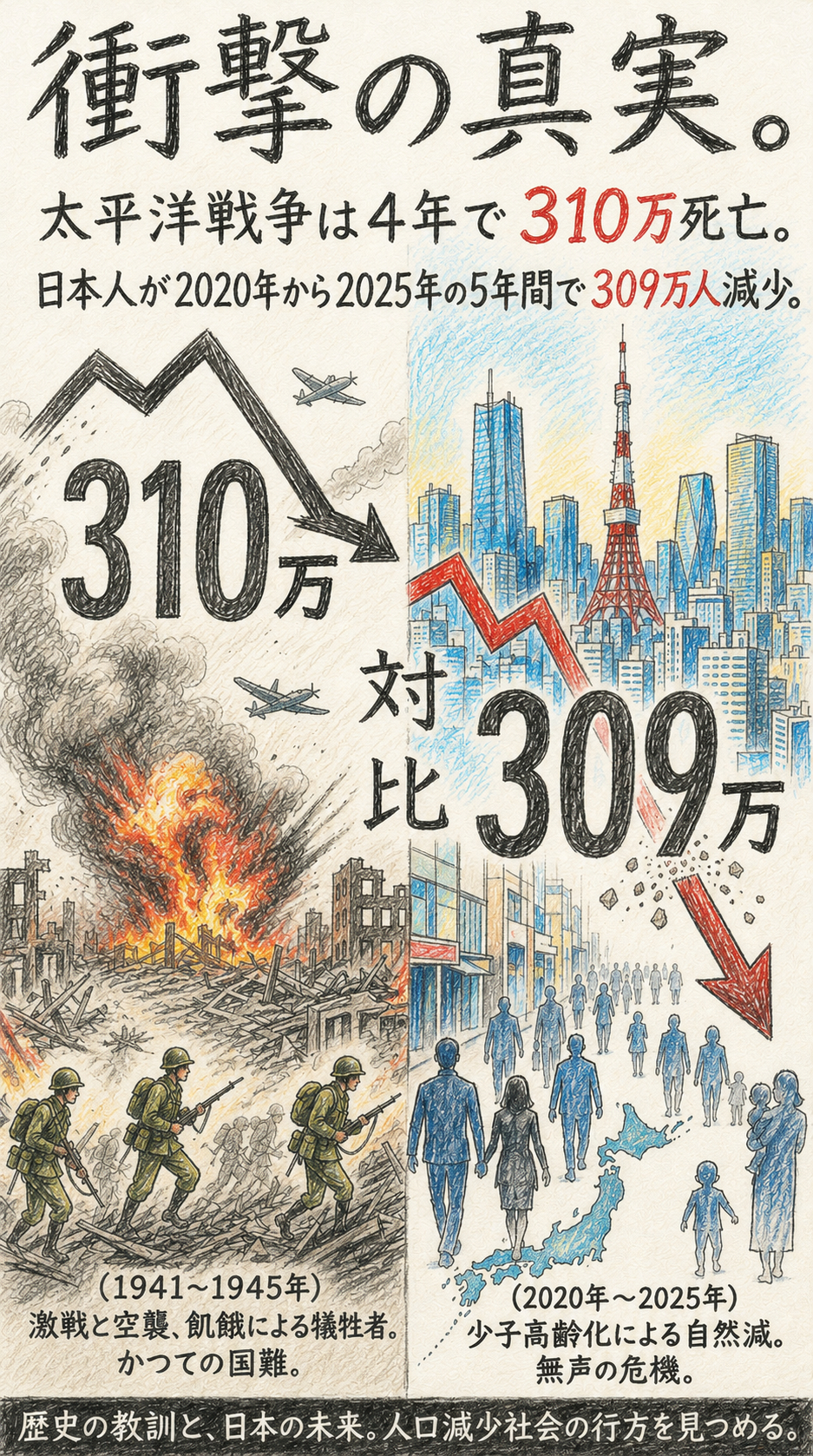日本发表了2025年人口普查数值，5年内人口骤减309万，这一数字几乎逼近太平洋