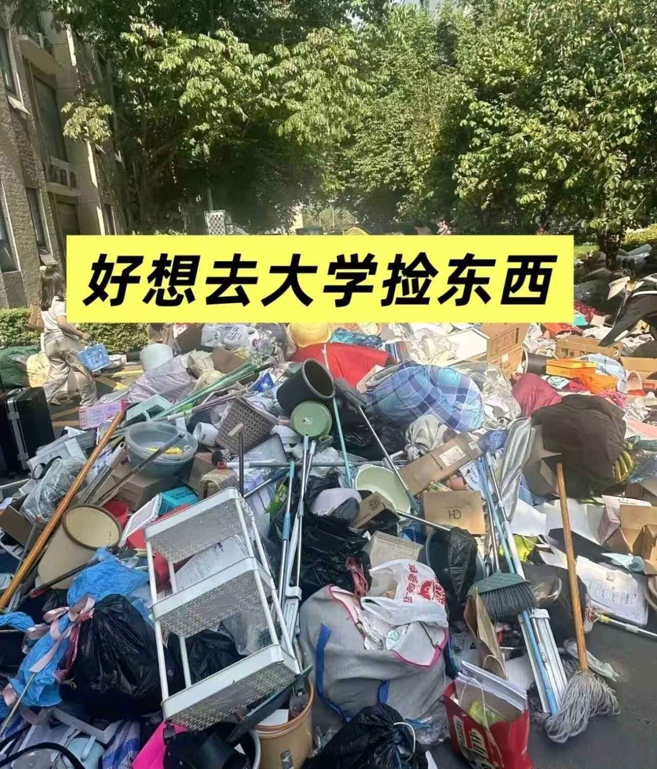 好想去大学捡东西[大笑][大笑]
毕业季高校垃圾堆才是隐藏宝藏地！
梯子、锅具、