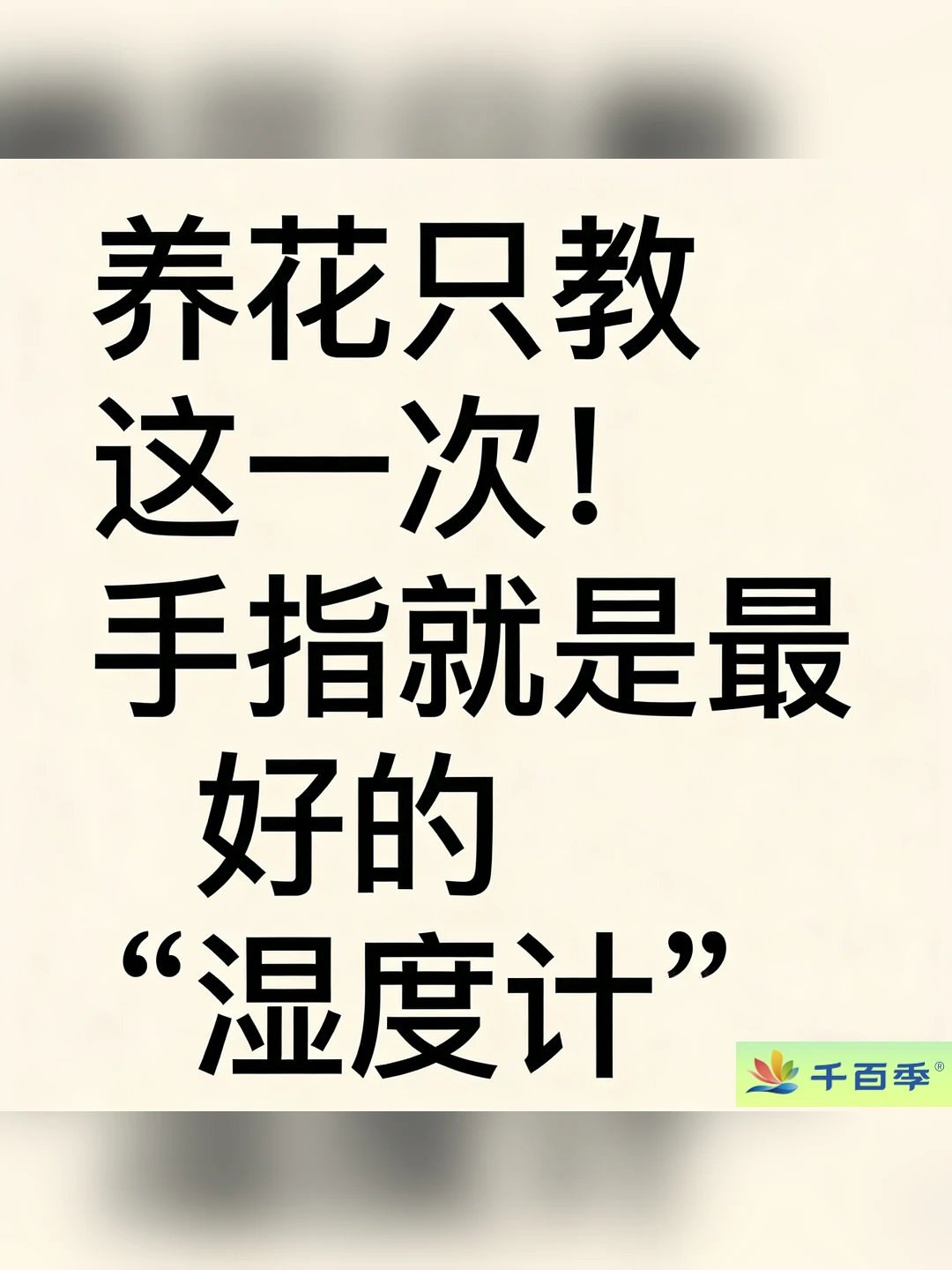 养花只教这一次！手指就是最好的“湿度计”