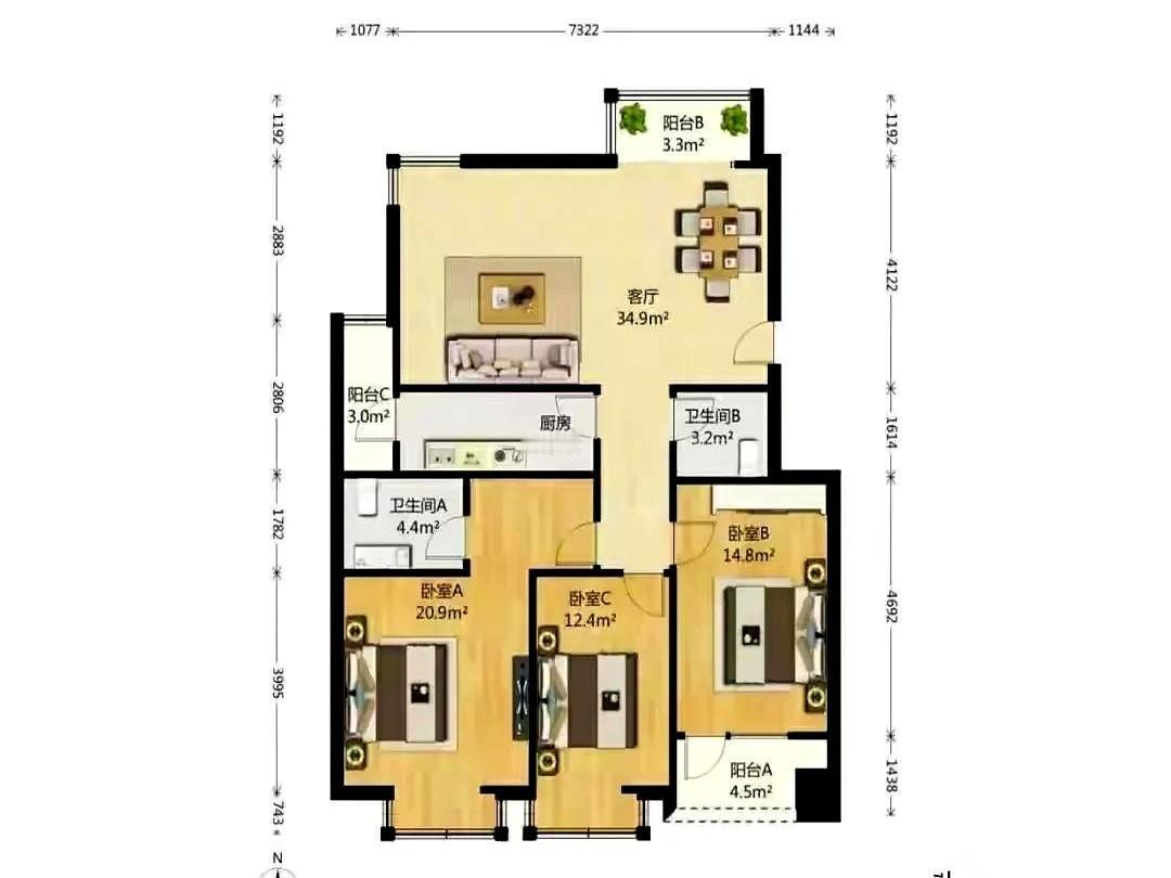 能让我心里咯噔一下的户型，就长这样。
不为别的，就为它够“拧巴”，也够“清醒”。