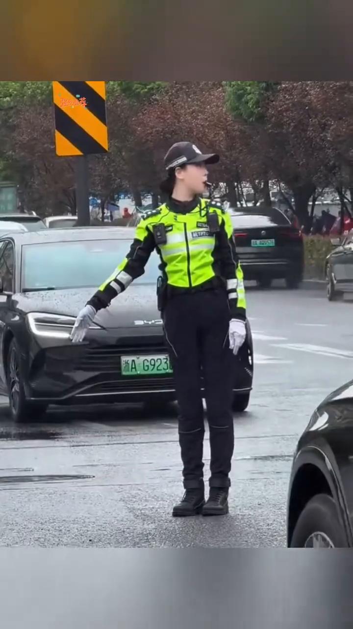 教科书级指挥手势，一招一式行云流水。
最美交警，杭州交警刘畅。
英姿飒爽。
喜欢