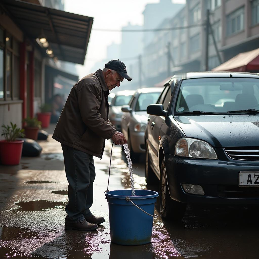 云南，七旬老人深夜摆摊洗车供应俩孩子读书，小伙看他可怜，想要转给他1000块钱，