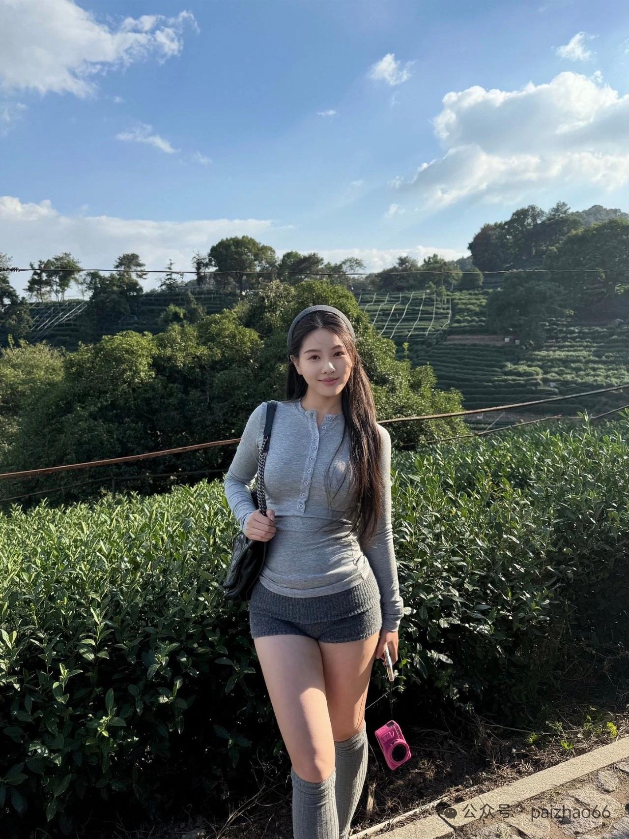 真心话茶局山间少女笑，春意满茶园，风景秀丽，美不胜收，大自然的魅力。