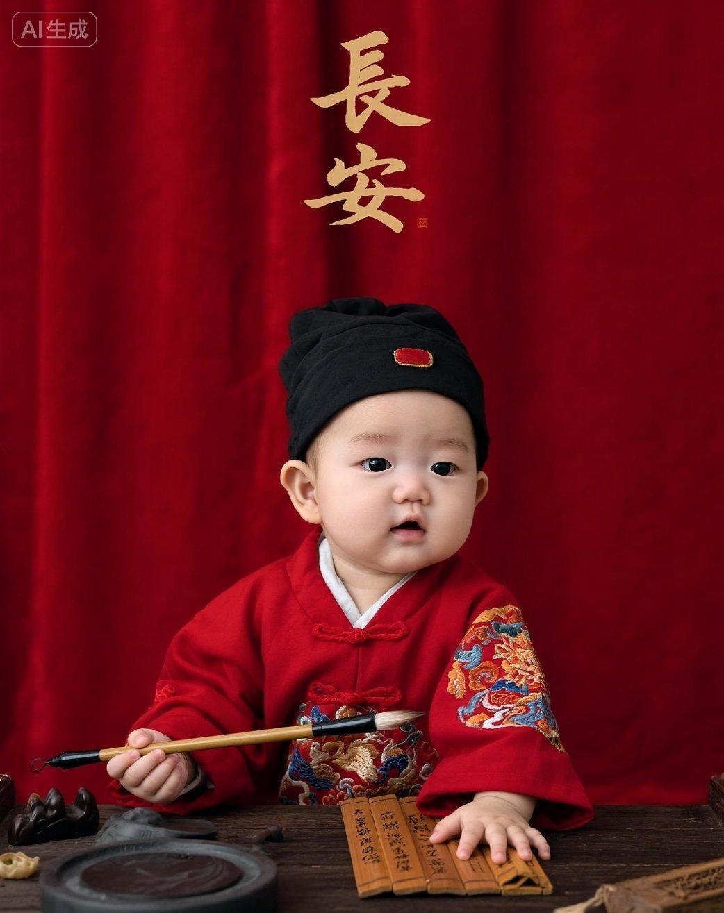 Ai真的太强大了！轻轻松松给我儿子来了一张艺术照