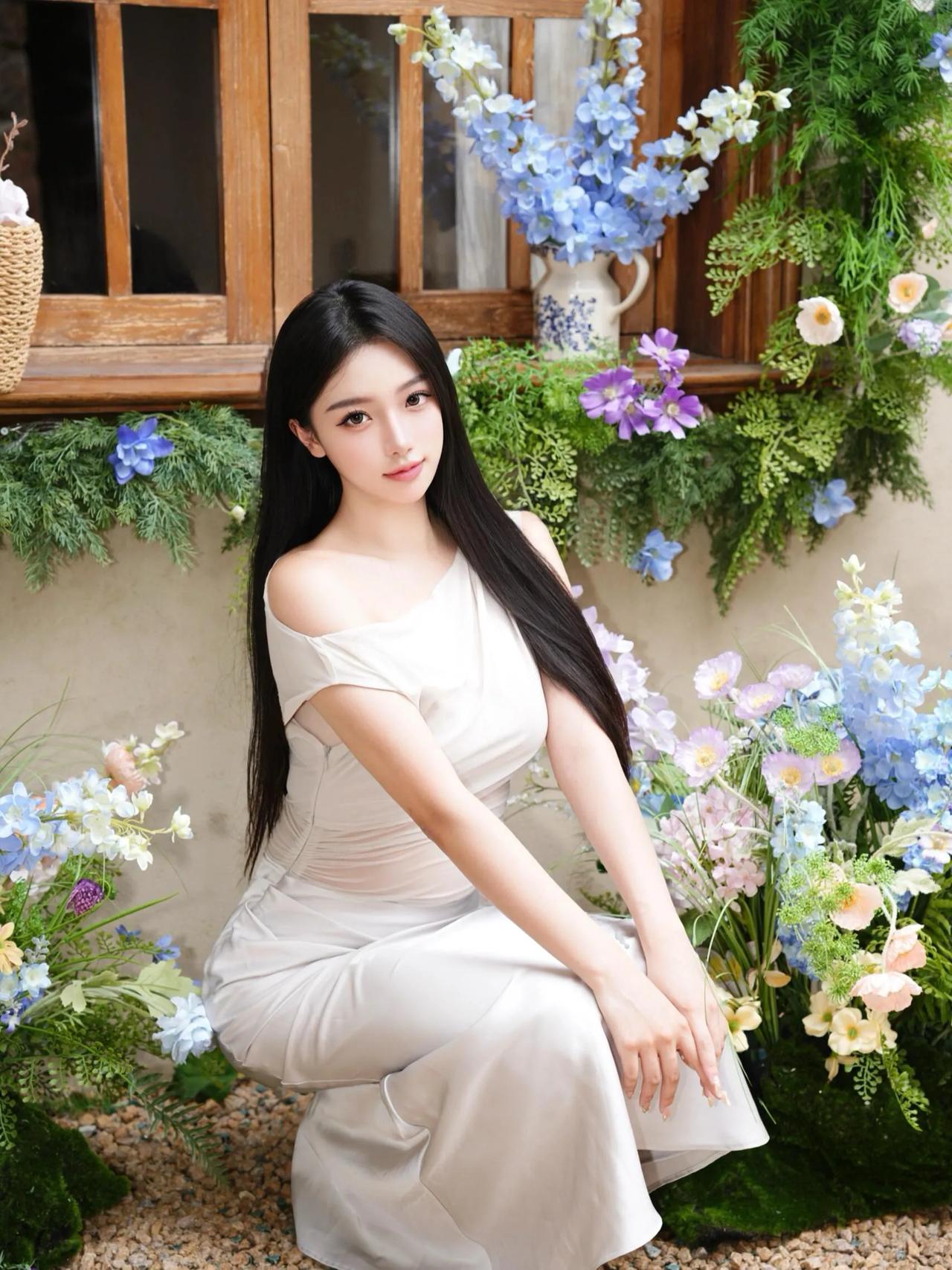 优雅白裙少女