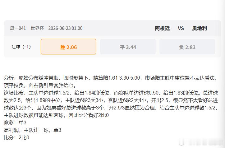 阿根廷VS奥地利，轻松拆解2比0的比分，分析每一步思路都对 ，乌拉圭VS佛得角，
