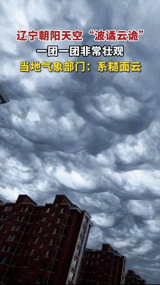 “太壮观了!”9月15日，辽宁上空惊现罕见“骷髅云”，形似一碗碗倒扣的泡泡混沌，