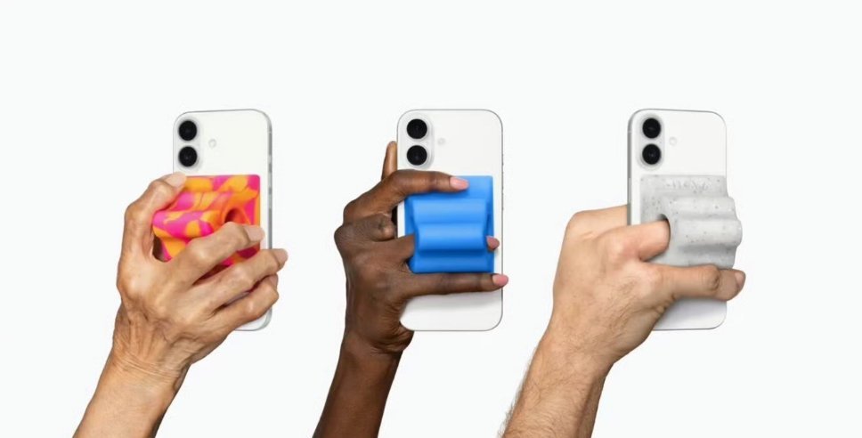 iPhone绝版配件回归宣传图里每只手都带有不同程度的残缺，看得出来这款产品是专
