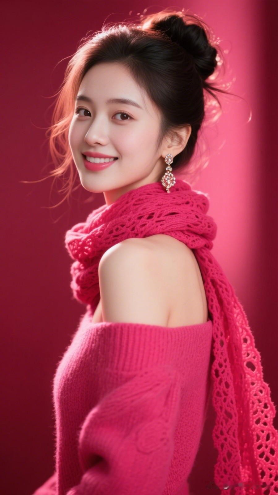 粉衣美人笑，耳畔玉佩摇。聪明善良可爱的女生谁不喜欢? 甜美粉嫩少女心，温柔笑容暖