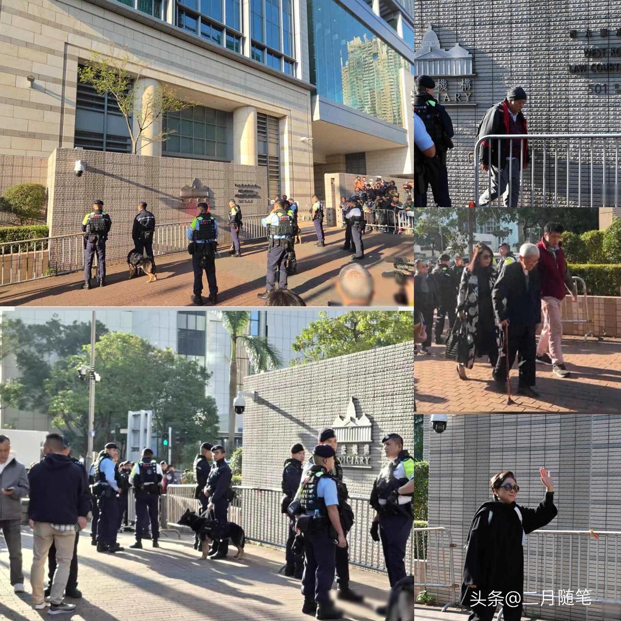 刚刚！
乱港首恶分子黎智英被判三罪全部成立！现场部分乱港分子入庭旁听，
场外警方