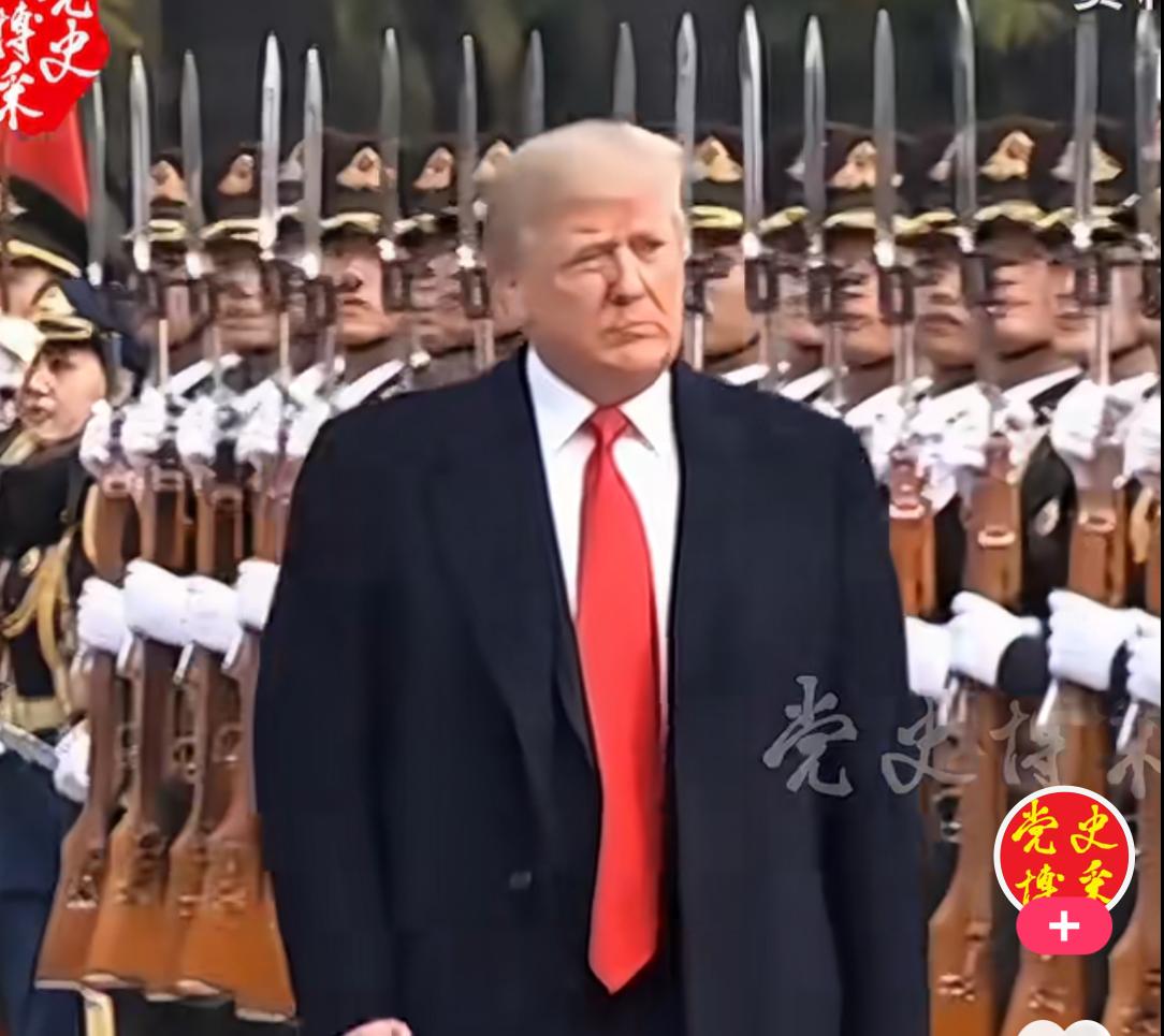特朗普夸赞三军仪仗队，身高不差6.35毫米，这是一个庞大人口国家才能做到的，太神