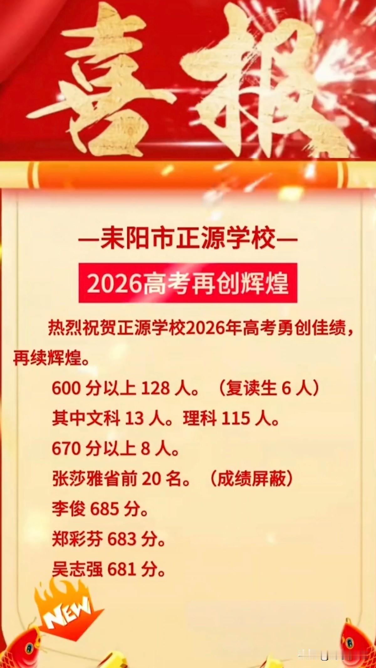 湖南耒阳市正源学校2026年高考成绩。
2026年高考，耒阳市正源学校有一名历史