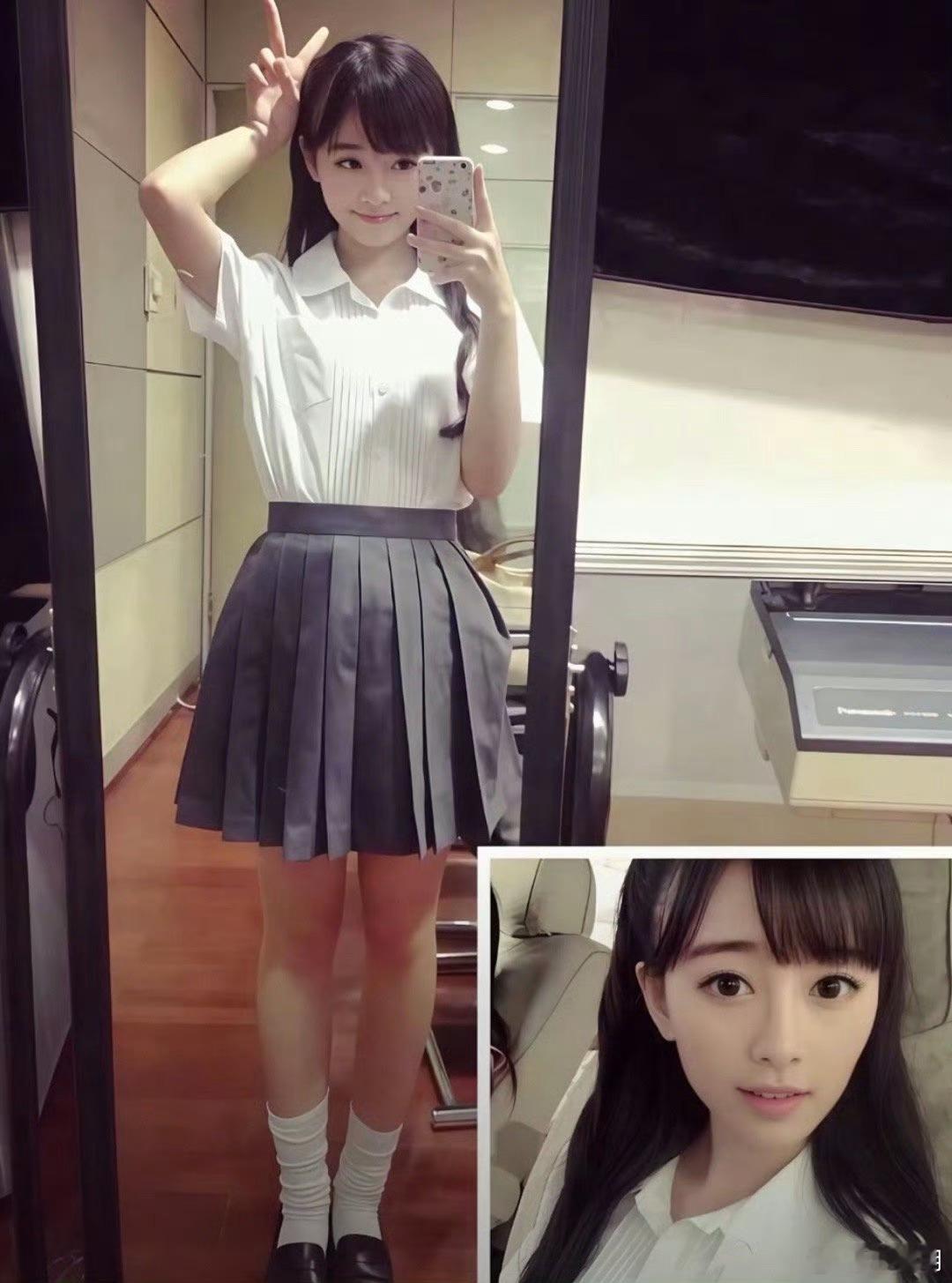 鞠婧祎你的拍照姿势还是太超前了，这个姿势我记得近两年才火的很多小蛋糕喜欢用[偷笑