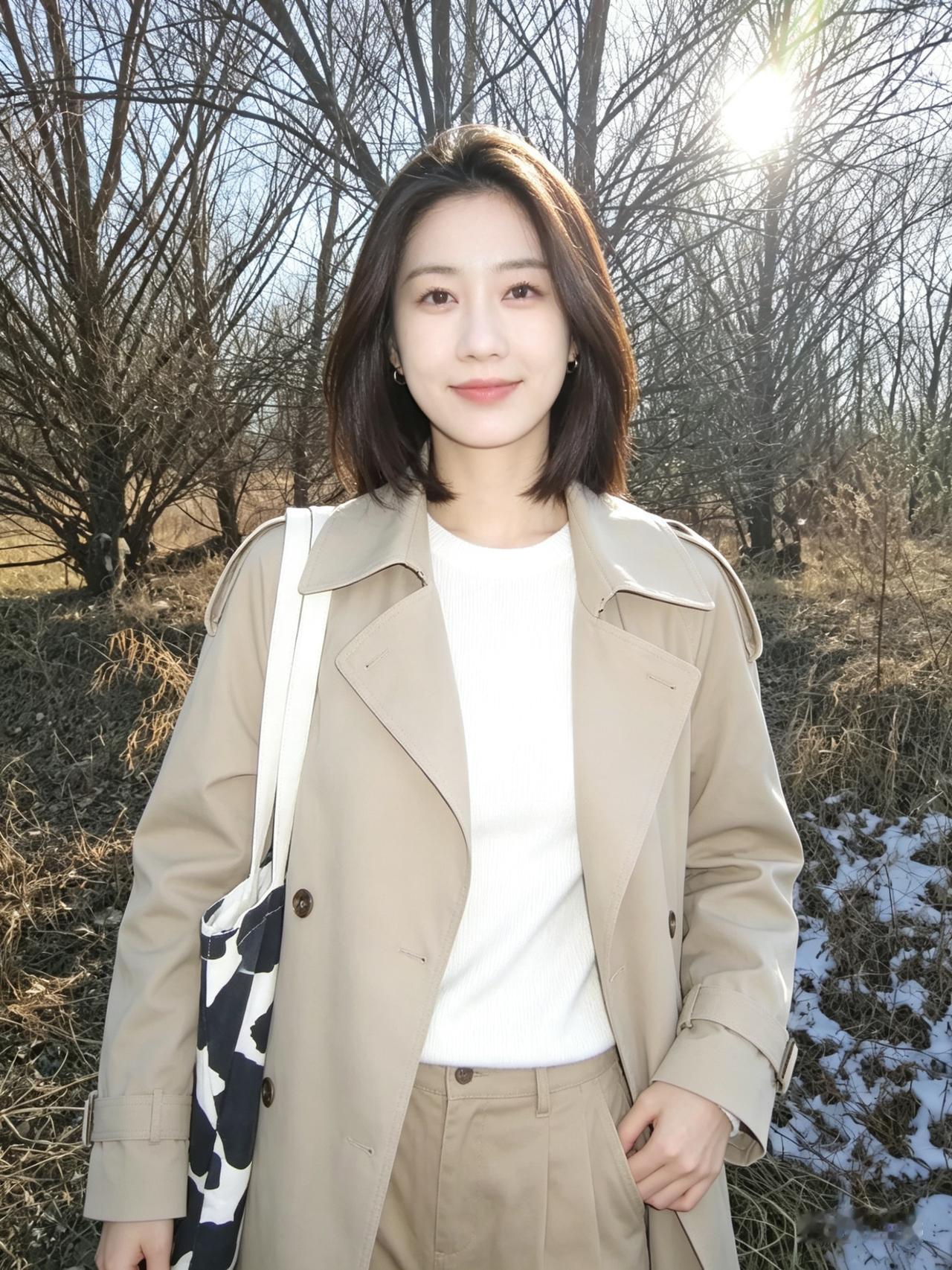 幽林俏影，雪融冰消。