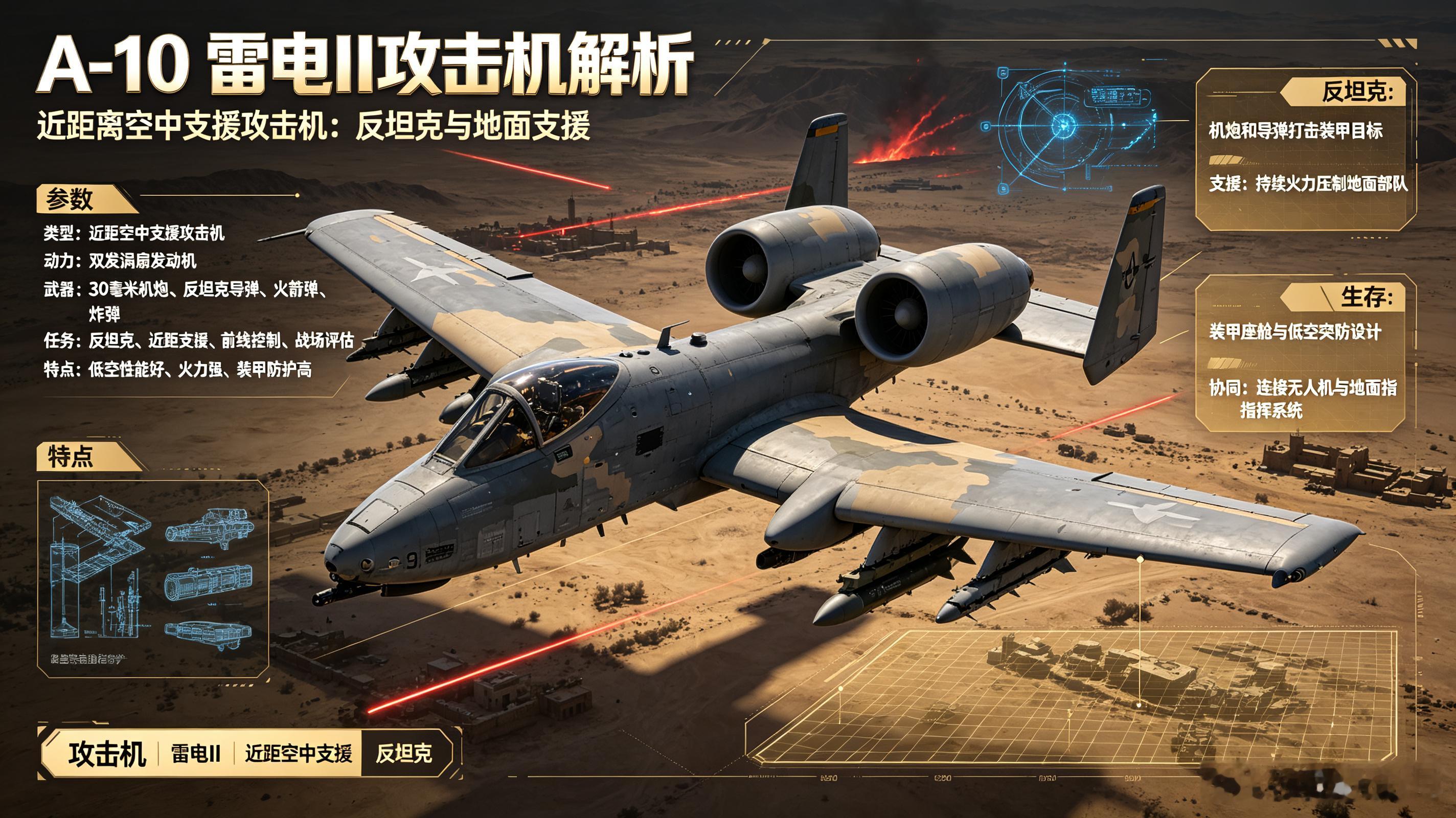 每天认识一件兵器——A-10“雷电II”攻击机今天聊聊美国空军的“飞行坦克”——