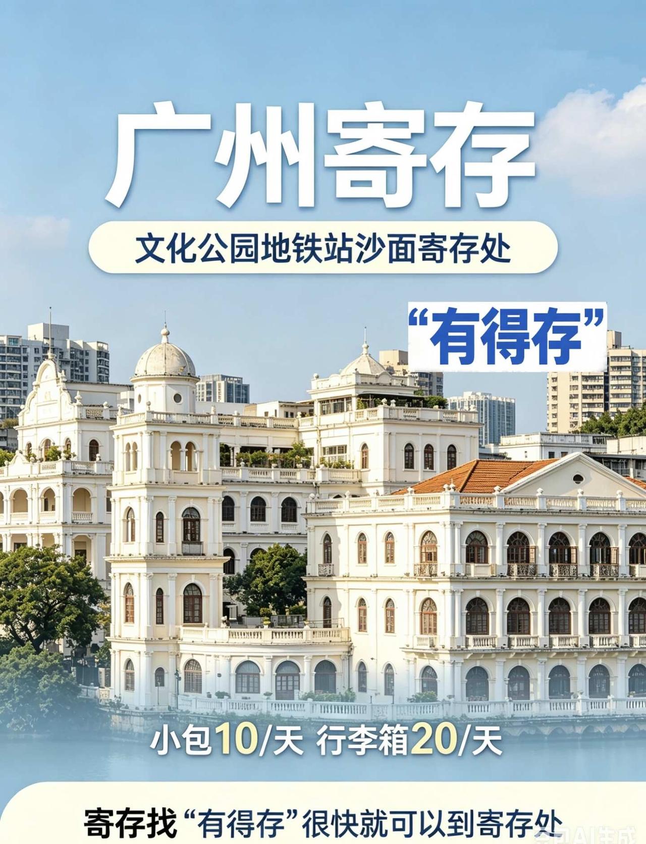 广州沙面寄存行李攻略
广州沙面游玩，行李寄存攻略
来打卡沙面的宝子集合啦！欧式建
