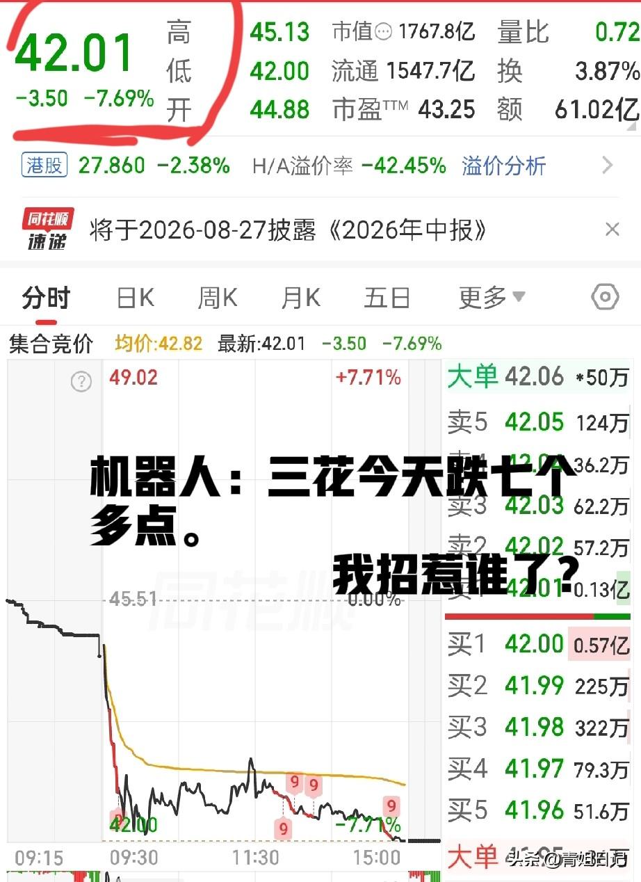 机器人：我招谁惹谁了？

上周还风光无限的机器人板块，这周直接上演“高台跳水”—
