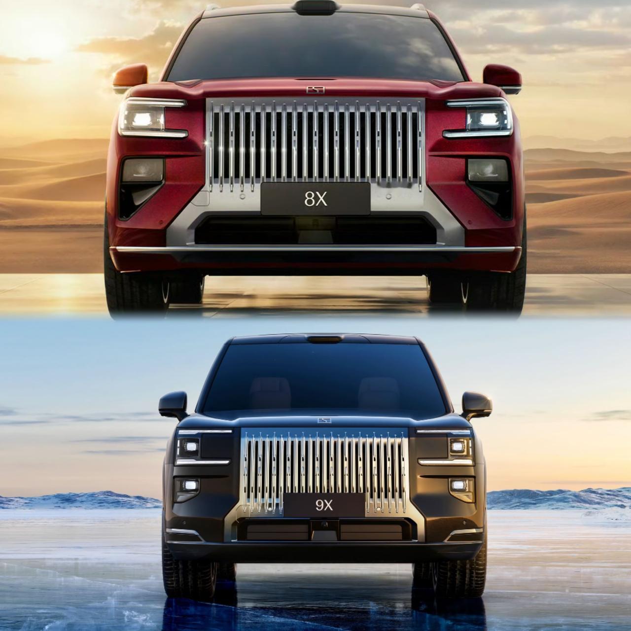 极氪8X实车图官宣，延续了家族式设计，与极氪9Z在前脸大灯和车尾大灯上有明显的区