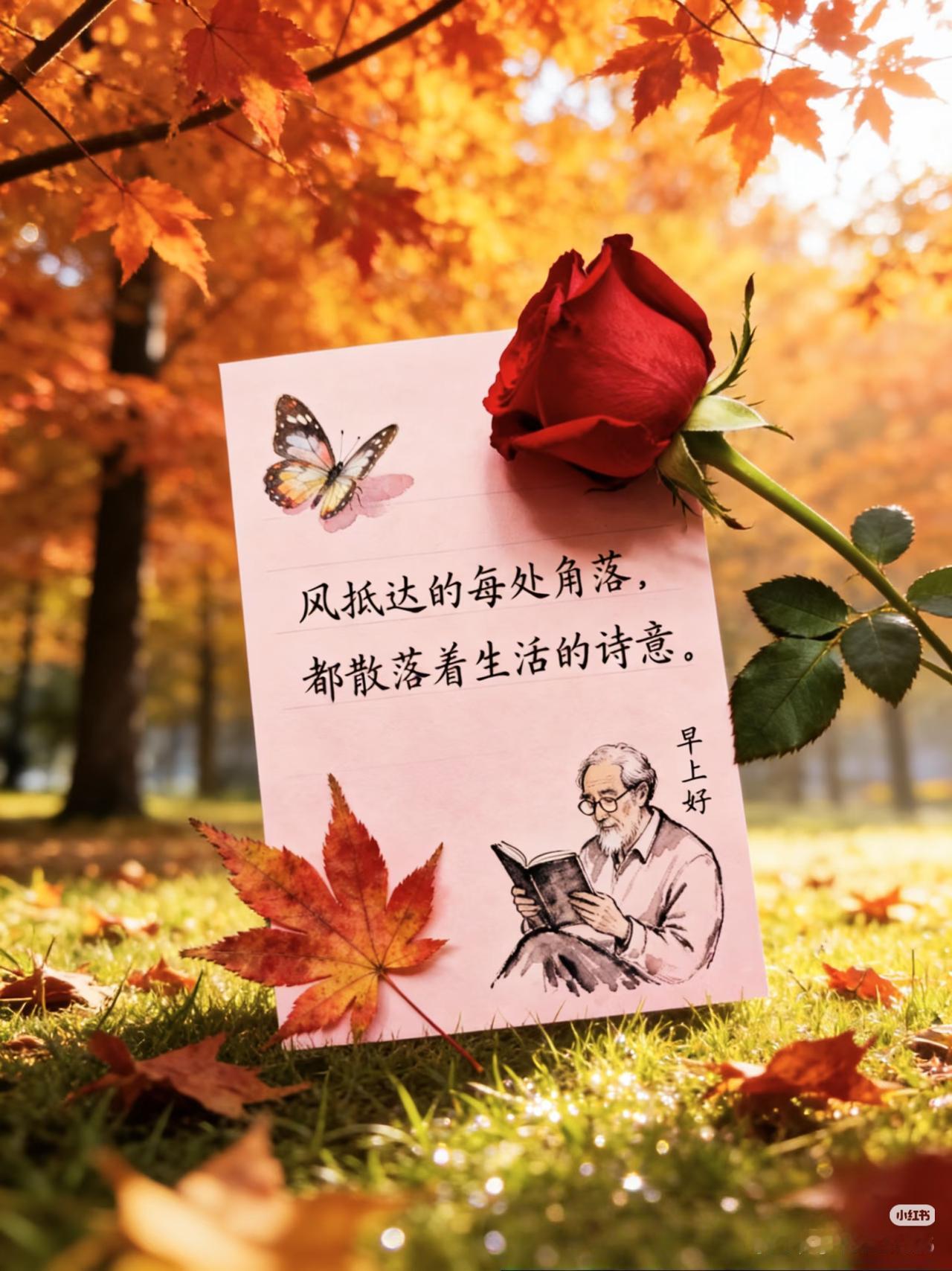 天气渐渐变冷，暖意却越来越浓。
愿你白天裹紧你的大衣，怀里揣着暖暖的好心情；
与