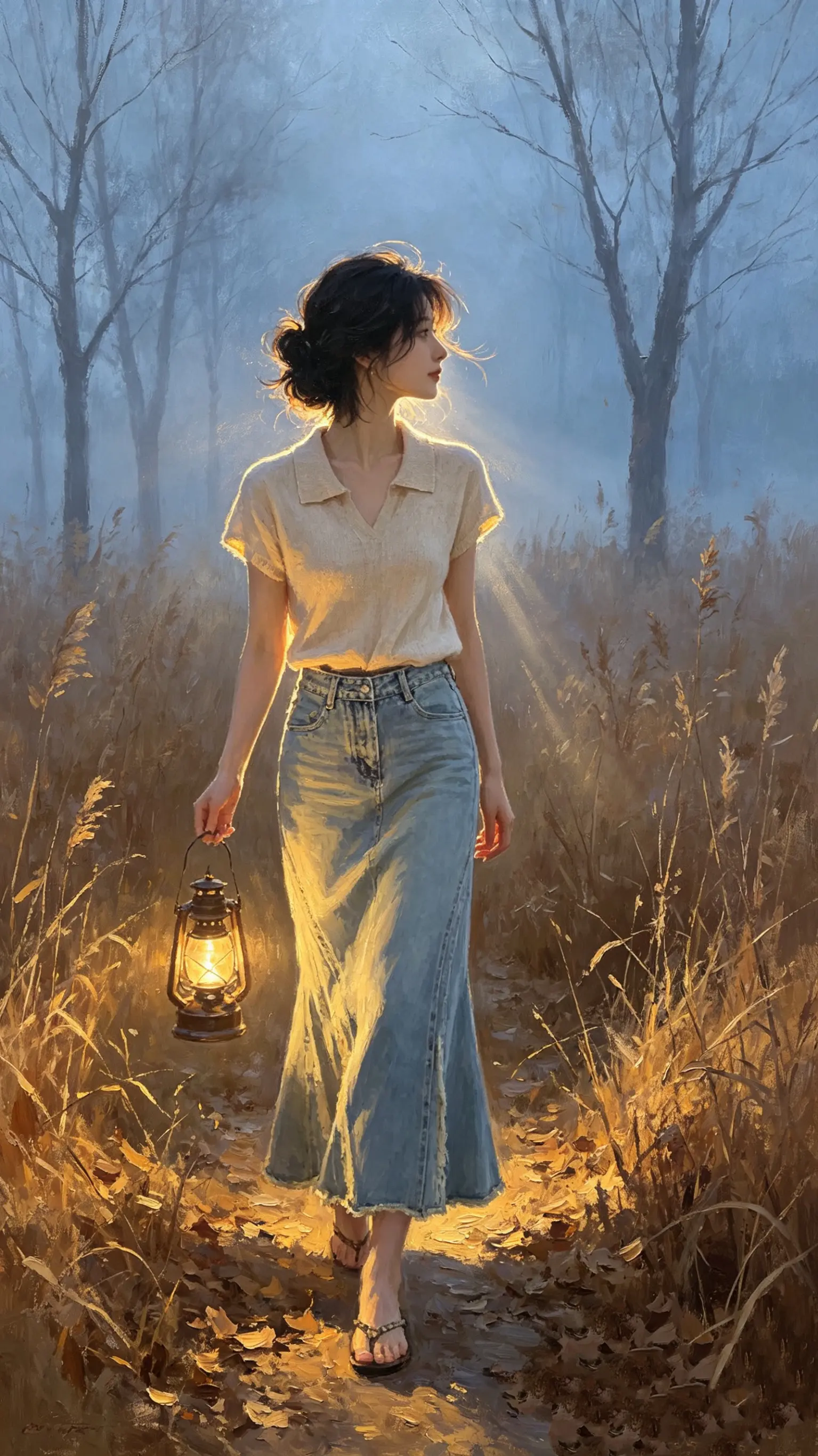 小时候总以为远方是堆着热闹的糖，后来才懂，有些路要自己踩碎落叶走。成年...