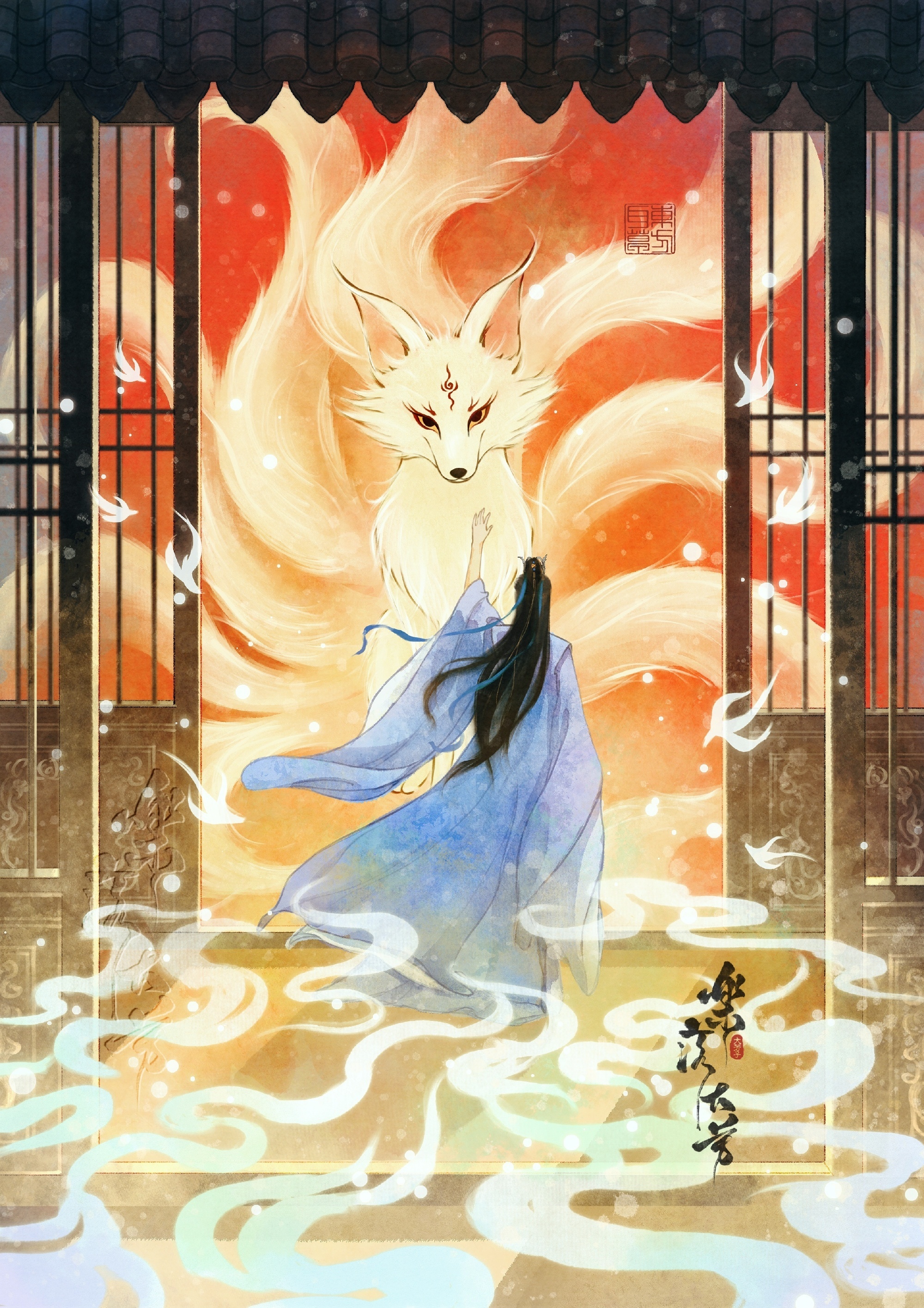 风在你眼中留一圈穀纹，漫山青潮绵延作眉上浅色黛痕。罗云熙楚晚宁Leo罗云熙唐俪辞