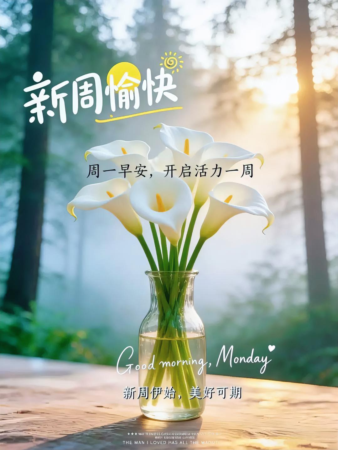 新周愉快！百花盛放，晨光温柔，周一早安，美好可期，活力满满开启一周好心情～