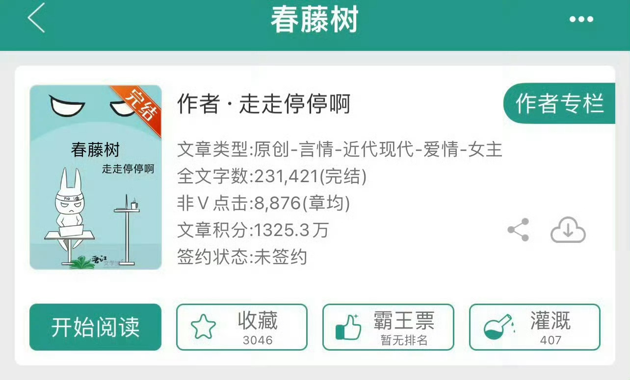 小说推荐：《春藤树》 作者:走走停停啊简评：温柔女教师vs腹黑男商人，男强女强，