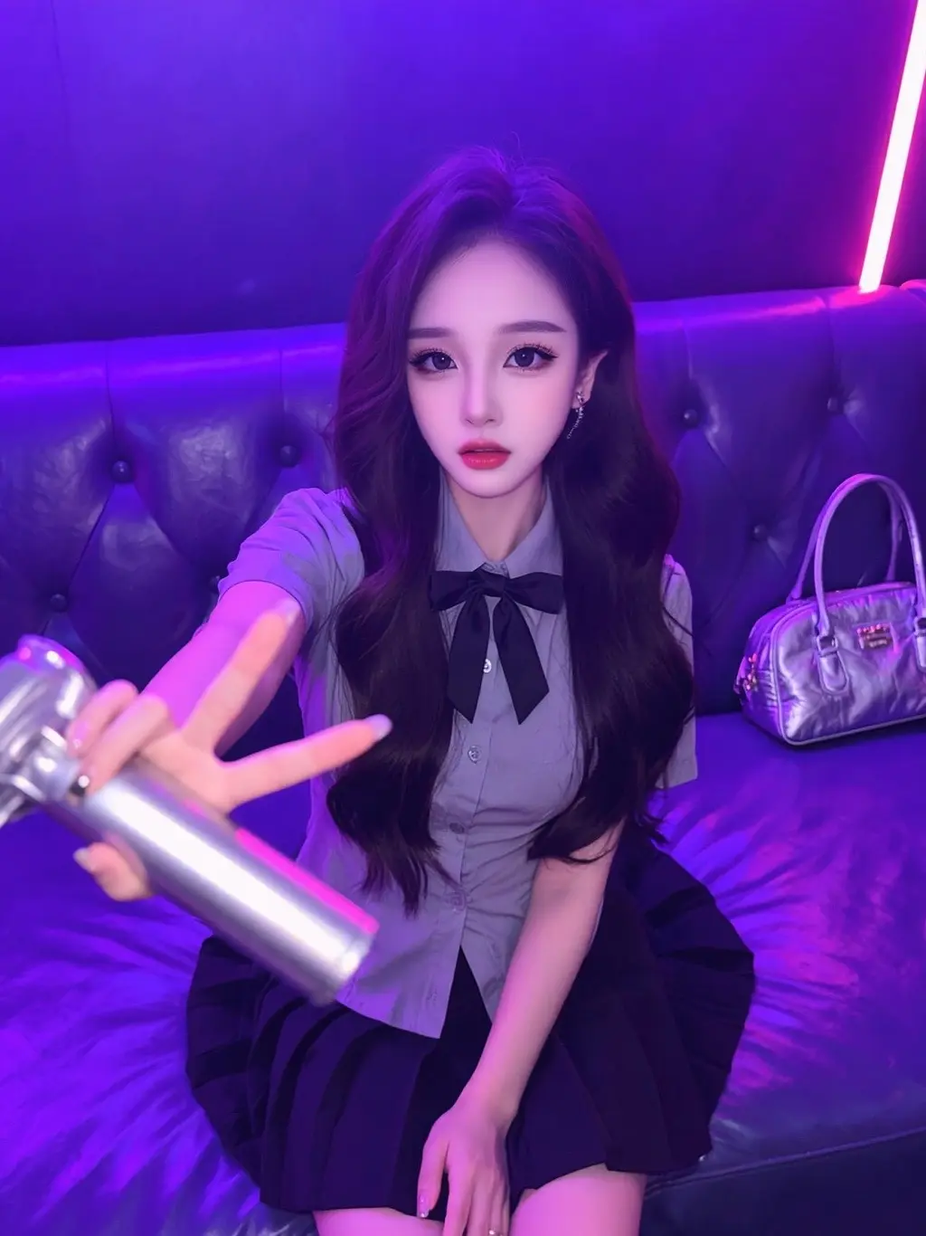 御姐电台 今天的人设是氛围感美女 御姐发言 女生黑色jk裙穿搭展示 可...